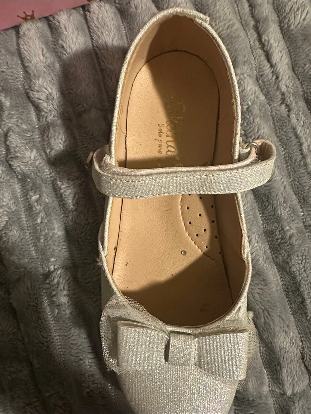 MIA Girls Sparkle Mary Jane Shoes in Ivory